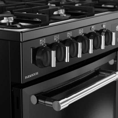 Belling 100cm Dual Fuel Range Cooker 100DF Farmhouse – Black