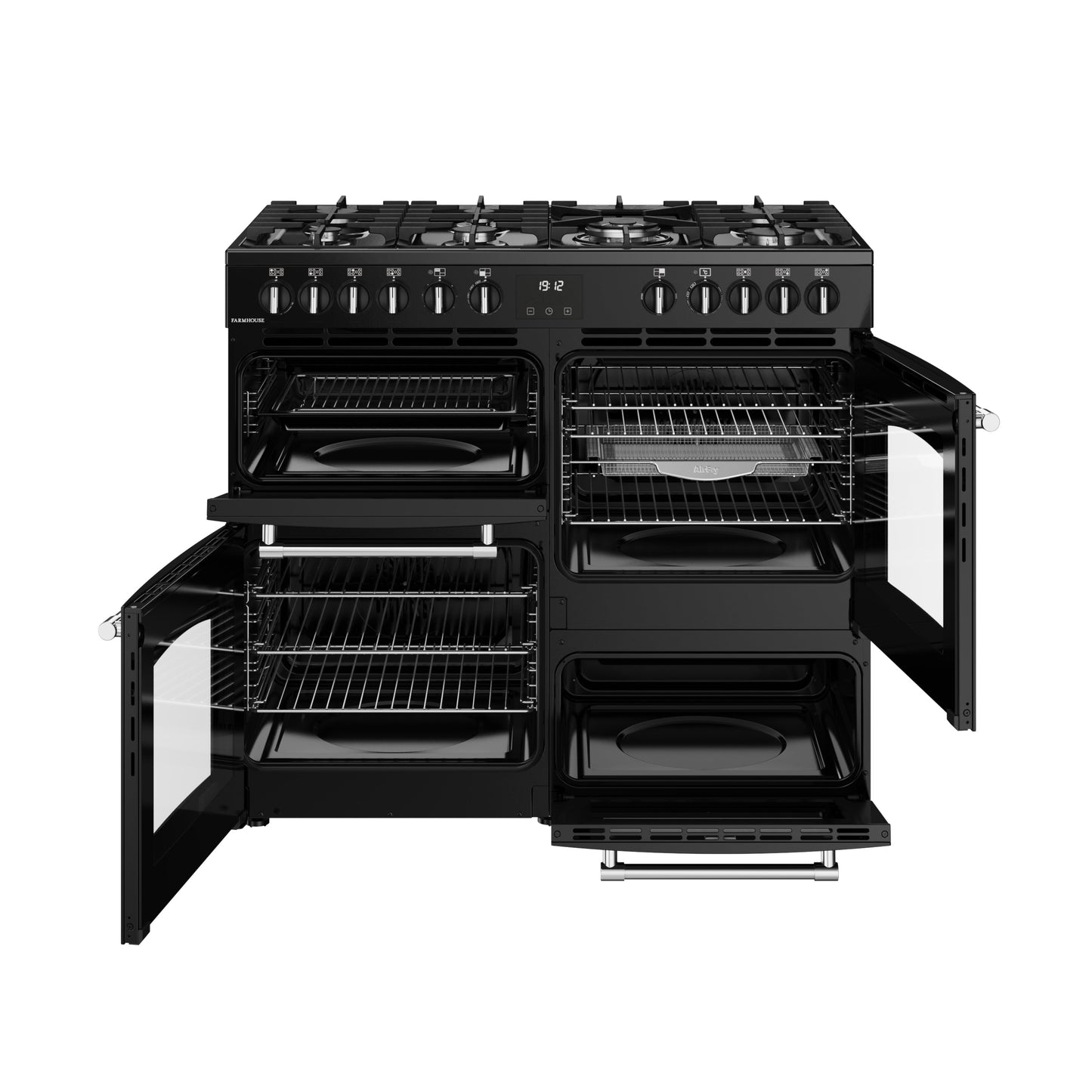 Belling 100cm Dual Fuel Range Cooker 100DF Farmhouse – Black
