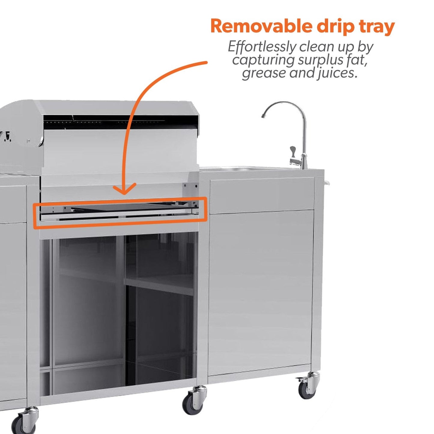 Cabinologist Texas 4 Burner Gas BBQ Grill Outdoor Kitchen with Side Burner – Stainless Steel