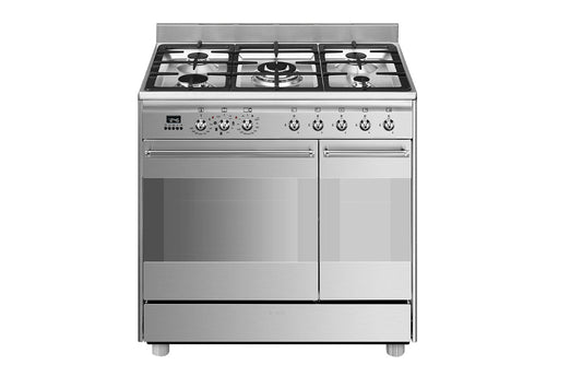 Smeg 90cm Dual Fuel Range Cooker Concert Classic SCB92MX8 – Stainless Steel