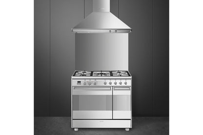 Smeg 90cm Dual Fuel Range Cooker Concert Classic SCB92MX8 – Stainless Steel